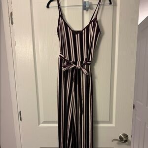 Purple-red velvet jumpsuit